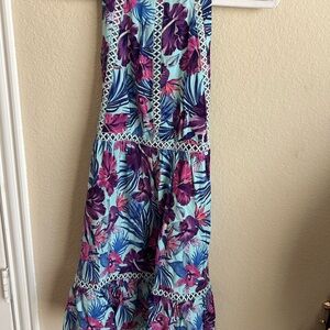 Floral Women’s Dress- Purple and Blue